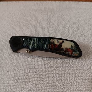 Folding Knife with Deer Design